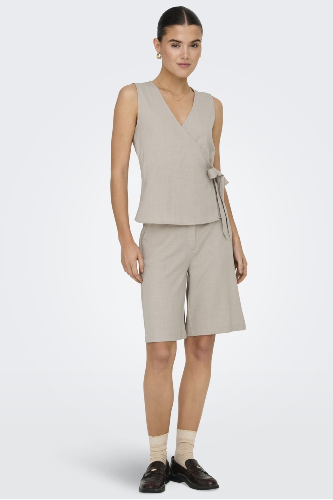 JDYNINA S/L WRAP TOP WVN 15351559 CHATEAU GRAY